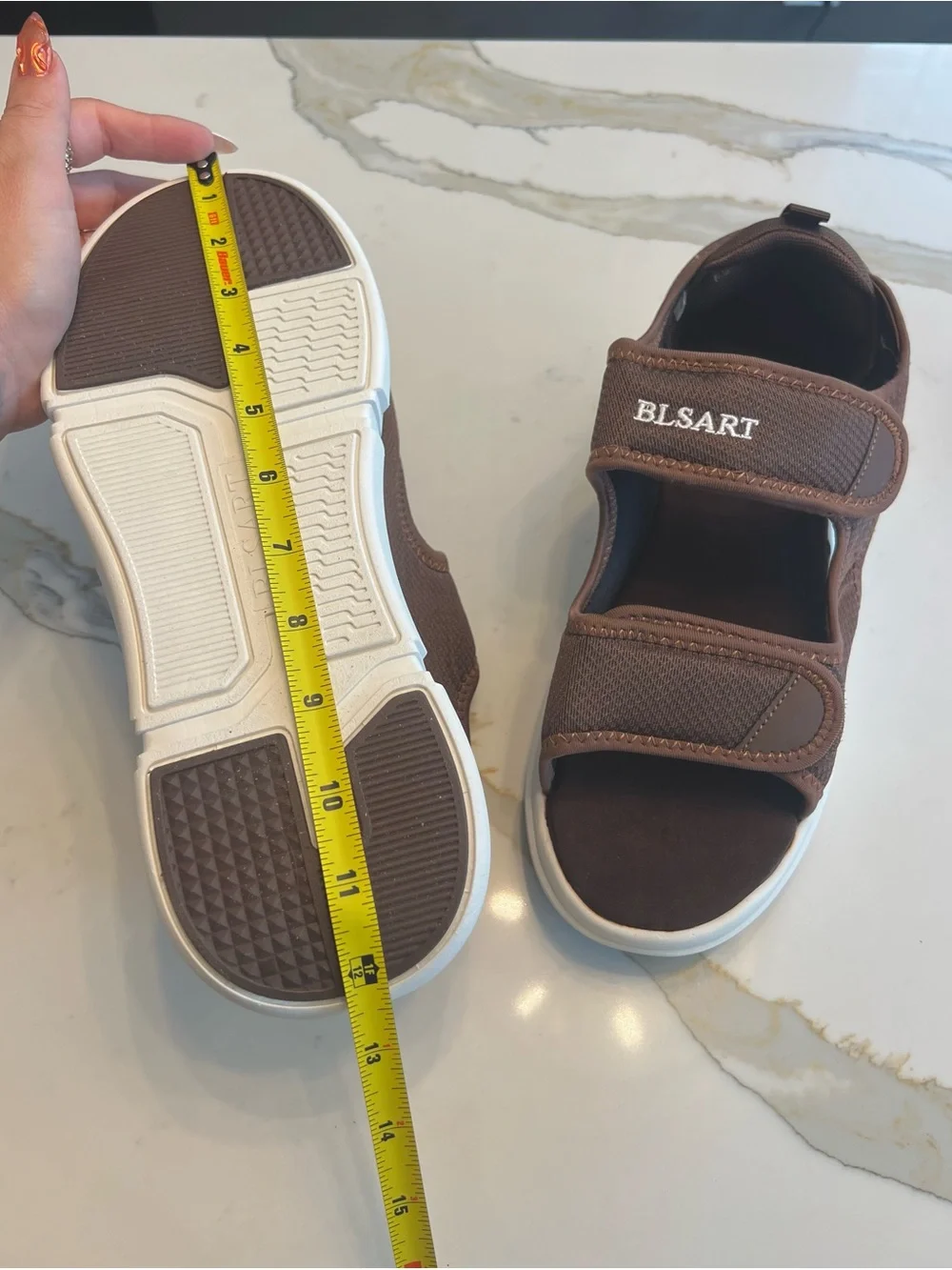 Mens Brown Wide Fitting Sandals - Comfortable Velcro Adjustable Straps